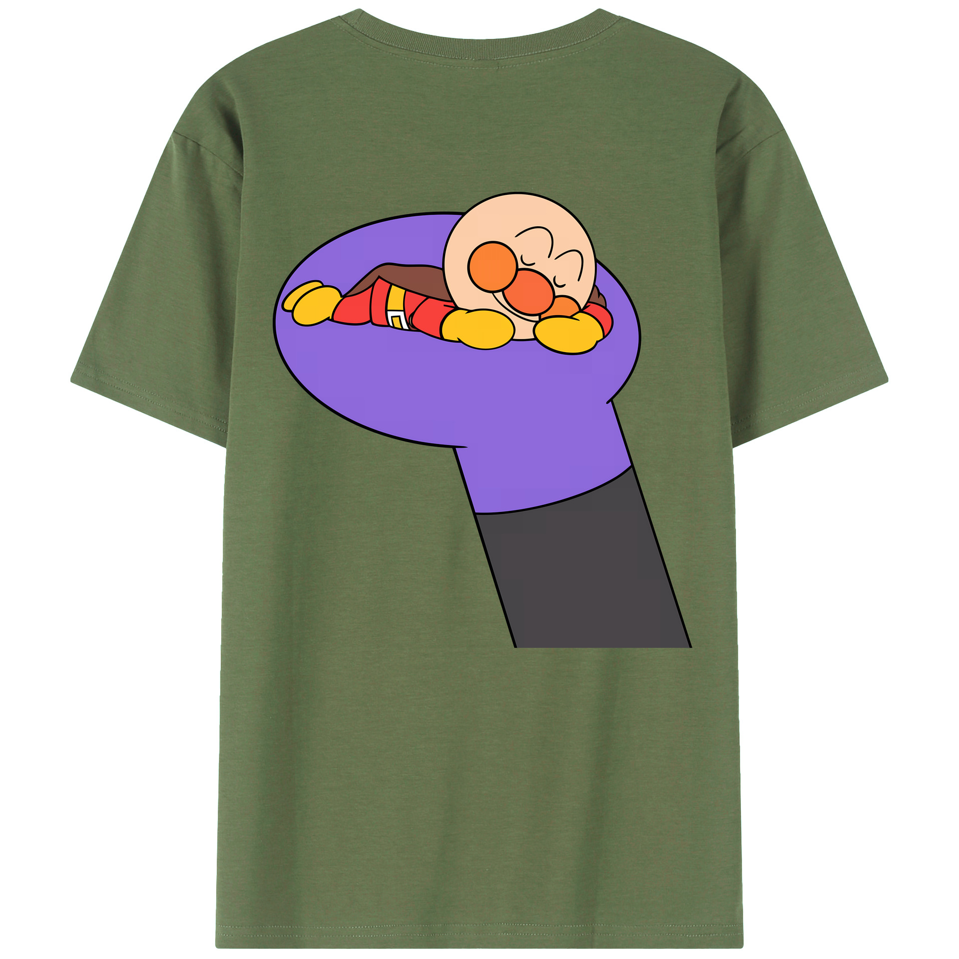 （画像用） アンパンマン Anpanman 綿100％ メンズ半袖Tシャツ（バックプリント） 通気性
